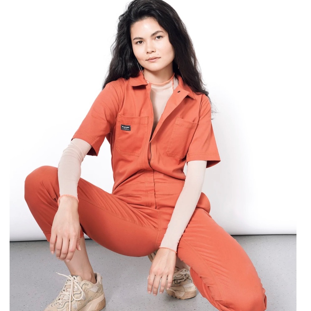 Wildfang Essential Coverall in Burnt Orange, size medium, like new